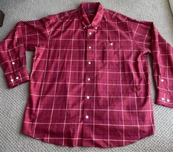 Orvis Wrinkle Free Shirt Long Sleeve Button Down Red Plaid Check Men&#39;s 2XL - £21.96 GBP