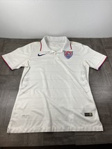 Nike Shirt Mens Small White Short Sleeve Polo USA Soccer - $14.78