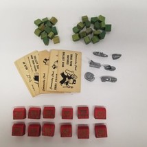 Vintage 1946 Monopoly Replacement Game Pieces, Cards, 6 Figures, 40 Buildings - £11.83 GBP