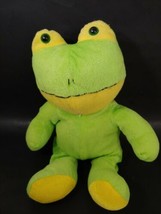 Kellytoy plush green yellow frog black thread mouth green eyes  - £6.24 GBP