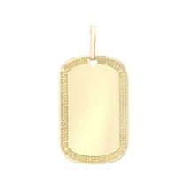 Carissima Gold 9 ct Yellow Gold with Greek Key Edged Dog Tag Pendant of ... - $4,504.98 MXN