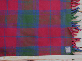 LAND&#39;S END Maroon Green Navy Blue Plaid Throw Blanket Fringe USA 58&quot; x 68&quot; ~ EUC - £20.02 GBP