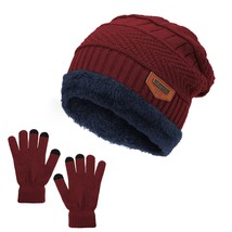 Womens Mens Winter Beanie Hats Warm Gloves Knitted Scarf Beanie Hat And ... - £17.22 GBP