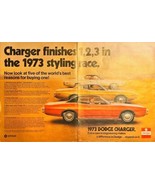 1973 DODGE CHARGER - DODGE - CHRYSLER-Double Ad-1970&#39;s Vintage Print Ad - $318.74 MXN