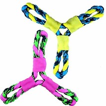 MPP Paracord Rope Dog Toys Twisted Tri Flyer Tough Durable Fetch Toss Tug 10 1/4 - £14.31 GBP+