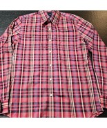 Hickey Madras Plaid Button-Down Business Casual Dress Shirt Fitted Mens ... - €12,52 EUR