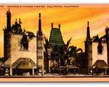 Grauman Chinese Theater Hollywood CA California Linen Postcard H23 - $2.92