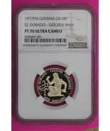 1977 PF 70 Gold $100 Guyana El Dorado Golden Man Ultra Cameo NGC Graded ... - $588.05