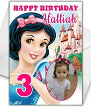 SNOW WHITE Photo Upload Birthday Card - Personalised Disney Birthday Card - $5.42