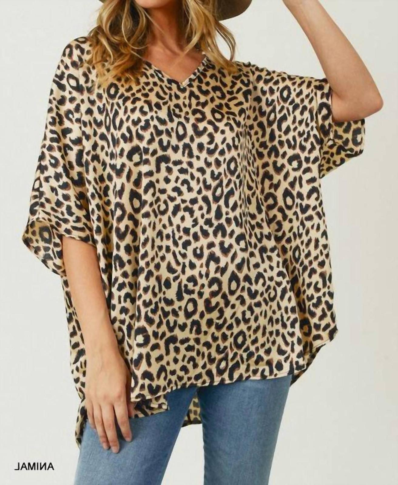 Jodifl lani leopard blouse size S - $33.66