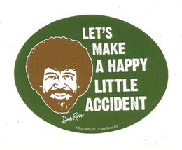 Bob Ross TV Series Let&#39;s Make A Happy Accident Peel Off Sticker Decal NE... - £2.39 GBP
