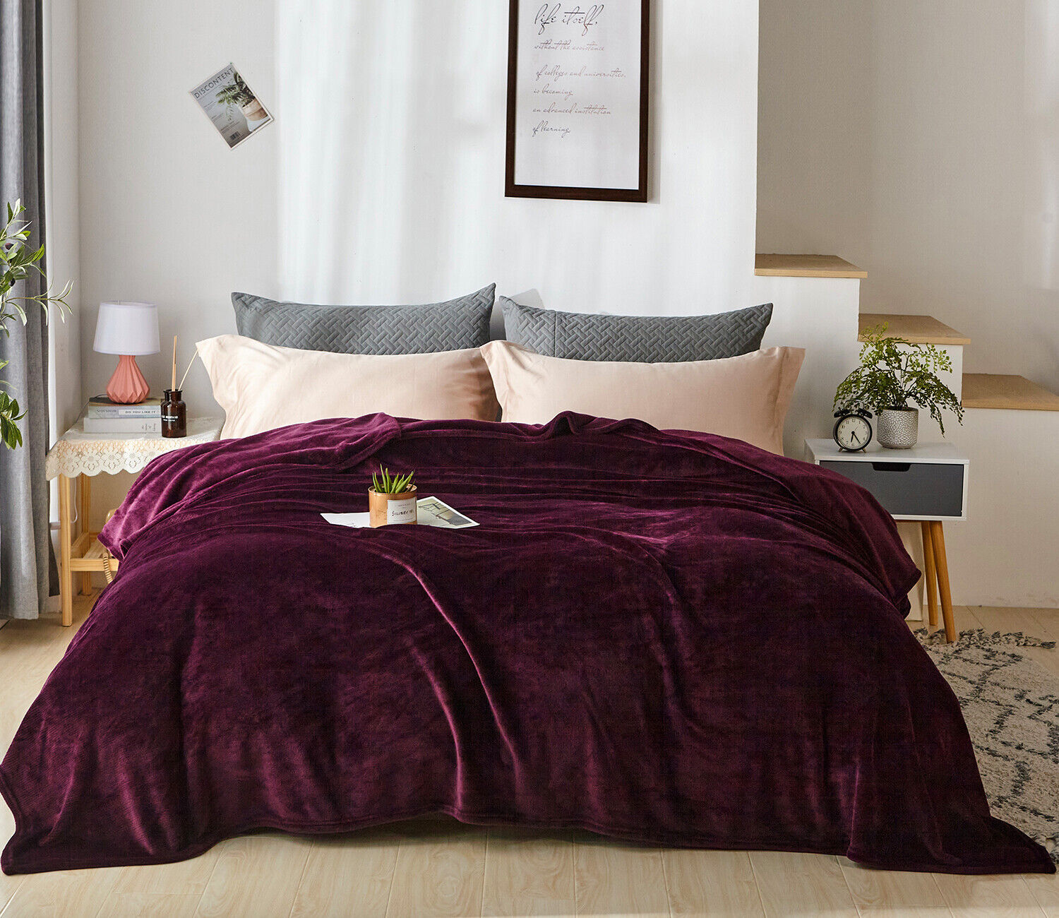 Primary image for Purple - Throw Flannel Fleece Blanket Super Soft Lightweight Bed Sofa Blanket
