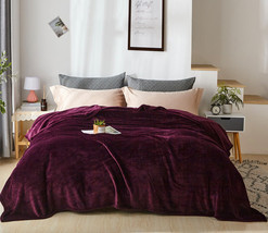 Purple - Throw Flannel Fleece Blanket Super Soft Lightweight Bed Sofa Bl... - £22.29 GBP
