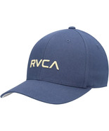 RVCA Hat Men L/XL Blue Navy Flex Fitted Logo Cap Brand New With Tags - £15.43 GBP