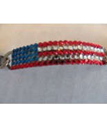 UNISEX PATRIOTIC SWAROVSKI CRYSTAL BRACELET - $21.00