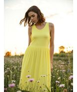 Women Dress Longyuan Women Sleeveless Dress Size Medium Yellow - €12,98 EUR