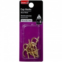 Bulldog Hardware Brass Plate Cup Hooks (Pack of 8 ) - £4.74 GBP