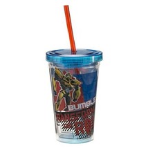 Transformers Comic Art Collage 12 oz Clear Acrylic Travel Cup and Straw NEW - $7.84