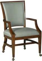 Games Chair Woodbridge Sullivan Curved Arms Tapered Legs Standard Gray Leather - £1,364.39 GBP