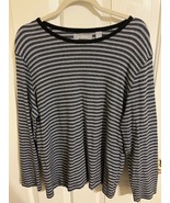 Liz Claiborne Black &amp; White Striped Long Sleeved Sweater, Sz 2X - $112.09 MXN