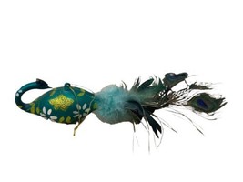 Hand blown glass hanging Peacock with Feather Tail Christmas Ornament NWT - £9.89 GBP