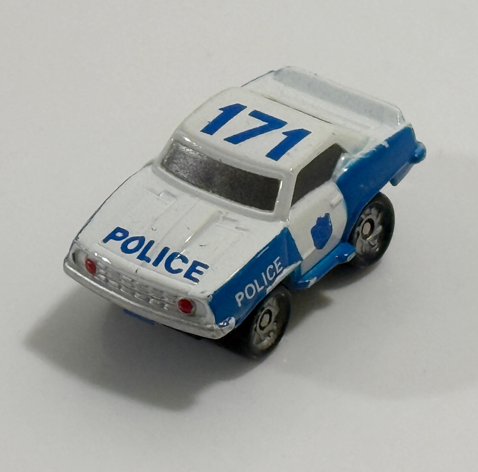 Vintage Micro Machines 1971 Plymouth Barracuda Police Car White and Blue - $6.59
