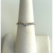 STAUER 925 STERLING SILVER AND QUARTZ &#39;&#39;V&#39;&#39; BAND RING SIZE 7 SKY - $29.60