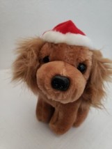 Prestige Golden Retriever Puppy Dog Plush Stuffed Animal Christmas Santa Hat 6" - £31.51 GBP