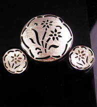 Vintage Silver brooch set - sarah coventry earrings - clip on earrings - gardene - £58.80 GBP