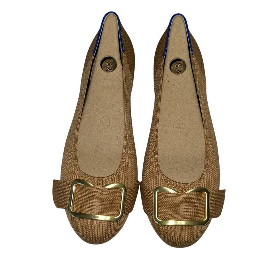 Rothy’s The Emblem Ballet Flat Wren Tan Women’s Slip On Shoes Size 8.5 New - $125.00