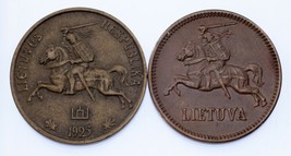 Lithuania 2-Coin Set 1925 10 Centu (XF) &amp; 1936 5 Centai (AU) - £47.95 GBP