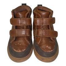 Cat & Jack Toddler Boots Size 6 Brown Navy High Top Sneakers Shoes image 2