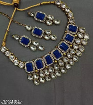 Kundan Earrings Chand Bali Gold Plated Jewelry Set Antique tops Necklace choker - £11.14 GBP