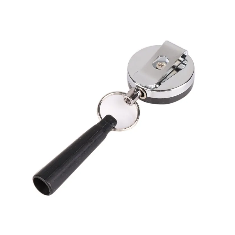Pen Pencil Holder Retractable Stainless Steel Silicone ABS Anti Lost Rope Key - £9.64 GBP