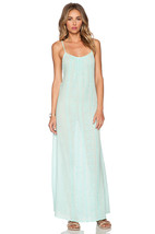 NWT NANETTE LEPORE M Maxi dress swimsuit cover up sea foam green gauzy lace up - £56.42 GBP