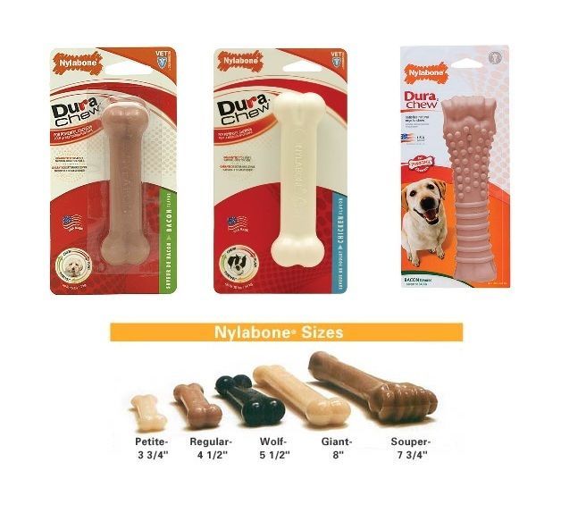 Dog Chew Treats Durable Tough Flavored Nylon Bones Choose Flavor and Size - $8.80+