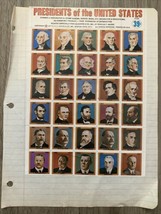 1977 Presidents Of The United States Gummed &amp; Perforated For Stamp Albums - £3.44 GBP