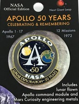 Mint Apollo 11 - 50th Anniversary - Lunar Flown Metal Nasa Official Pin Coa - £7.49 GBP