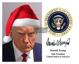 President Donald Trump Christmas Mugshot Presidential Seal 8X10 Photo - £6.63 GBP