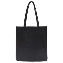 Minimalist Design Full Genuine Leather Laptop Tote Women Flat Shopper Bag Work A - £51.15 GBP