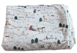 Pottery Barn Kids WINTER REINDEER FLANNEL TWIN DUVET Jingle Bells Holiday - $69.30