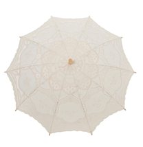 THY COLLECTIBLES Cotton Lace Parasol Umbrella with Wooden Handle Vintage Lolita  - $24.98