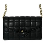 Mossimo Black Quilted Gold Chain Crossbody Bag Purse Wallet - $17.99