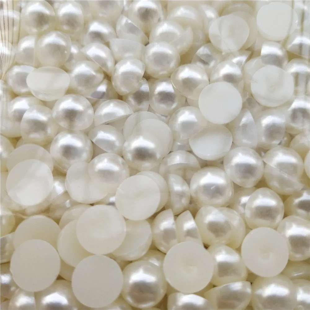 Sporting Ivory/White Half Round A Pearl A 3-20mm Acrylic Flatback Loose A for Je - £23.52 GBP