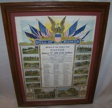 WWI 1918 26TH FIELD ARTILLERY US ARMY ROLL OF HONOR ROSTER CAMP McCLELLA... - $98.99