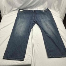 NWT Stretch Denim Men&#39;s Straight Jeans Blue Denim Medium Wash Zip Fly Plus 60W - £22.15 GBP