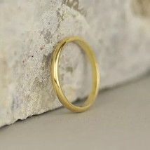 925 Sterling Silver Plain Wedding Band Ring in 14K Yellow Gold plated - £101.60 GBP