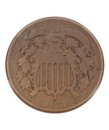 1871 Two Cent Piece in Good Condition, Brown Color, Full 4 Digit Date! - €35,28 EUR
