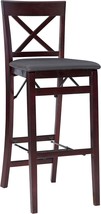Brown Folding Bar Stool With Triena Back By Linon. - £64.46 GBP