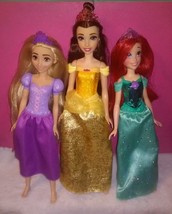 Disney Princess Doll Ariel Belle Rapunzel Shimmer bundle - £19.17 GBP